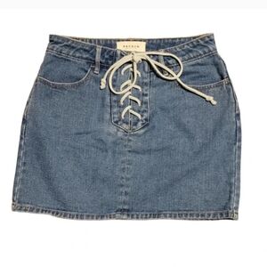 Pacsun Front Tie Denim Mini Skirt Blue – Size 24 XS